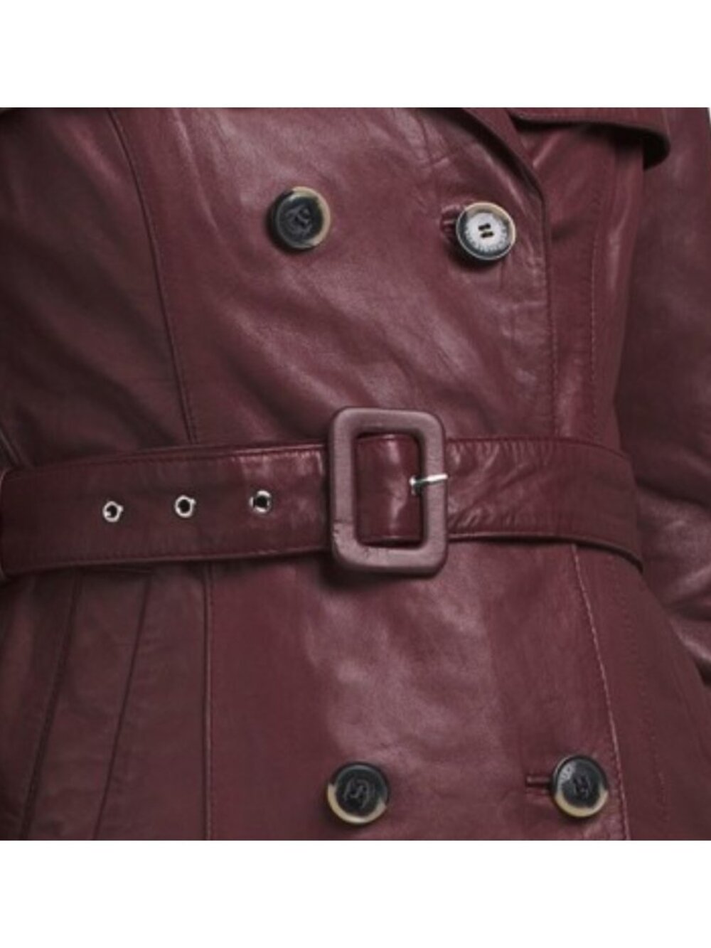 BOD & CHRISTENSEN Leather Daline Trench Coat - Picture 4 of 4